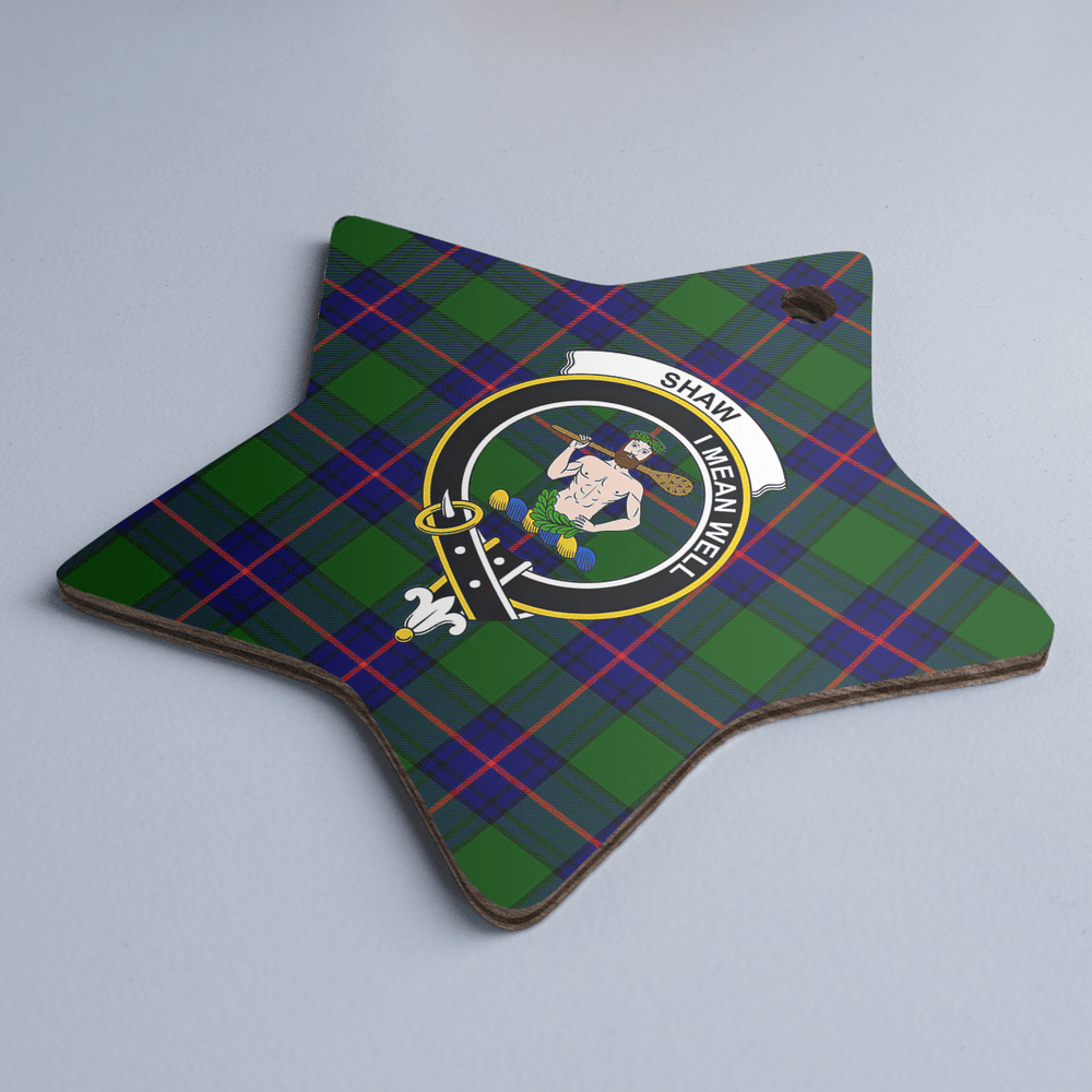 Clan Shaw Modern Tartan Crest Star Ceramic Ornament OE29 Shaw Modern Tartan Tartan Christmas