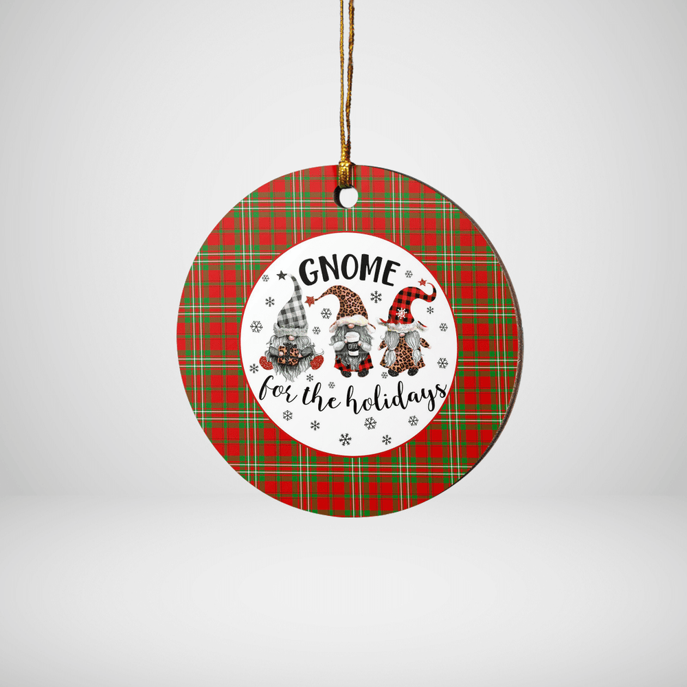 Clan Langlands Tartan Tartan Crest Gnome Round Ceramic Ornament MZ79 Langlands Tartan Tartan Christmas