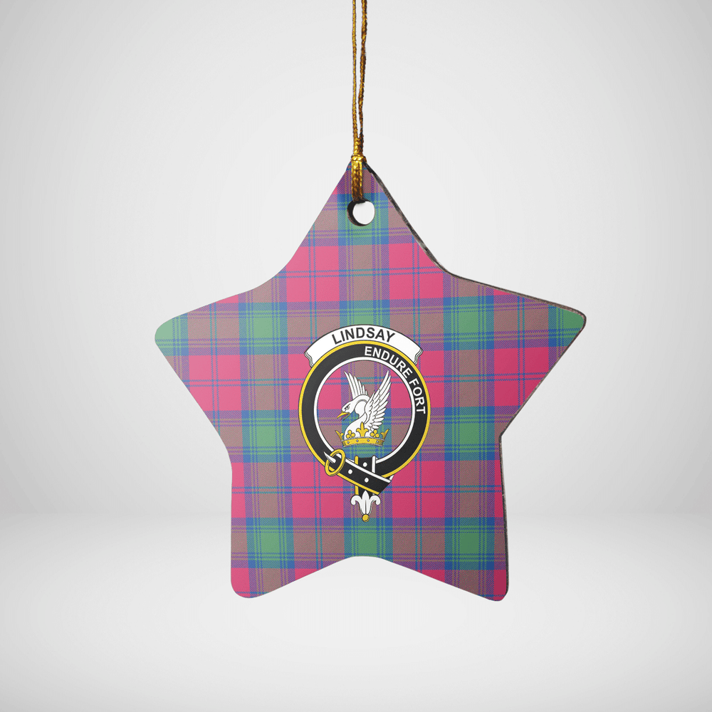 Clan Lindsay Ancient Tartan Crest Star Ceramic Ornament MX45 Lindsay Ancient Tartan Tartan Christmas
