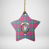 Clan Lindsay Ancient Tartan Crest Star Ceramic Ornament MX45 Lindsay Ancient Tartan Tartan Christmas