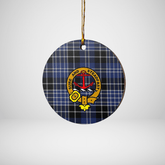Clan Clark 1 Tartan Crest Round Ceramic Ornament AV93 Clark 1 Tartan Tartan Christmas