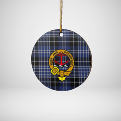 Clan Clark 1 Tartan Crest Round Ceramic Ornament AV93 Clark 1 Tartan Tartan Christmas
