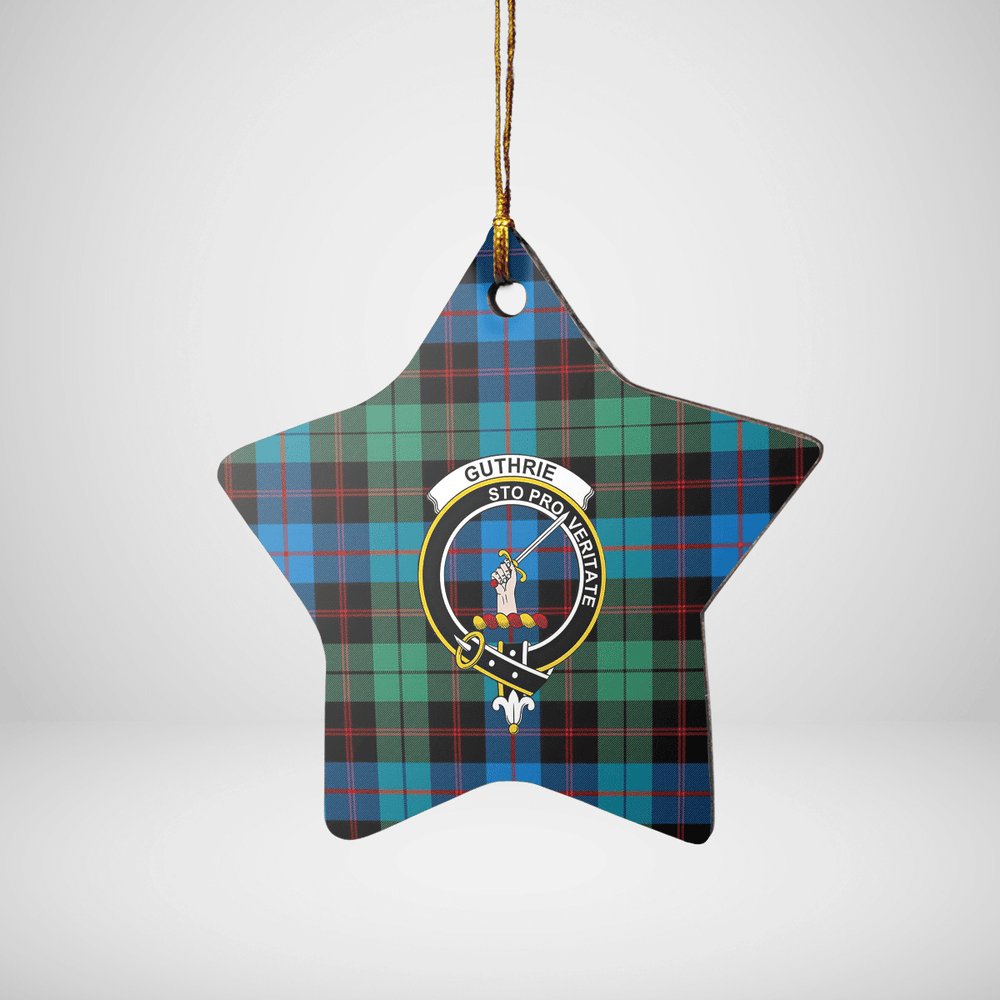Clan Guthrie Ancient Tartan Crest Star Ceramic Ornament BR91 Guthrie Ancient Tartan Tartan Christmas