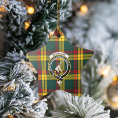Clan MacMillan Old Modern Tartan Crest Star Ceramic Ornament MR44 MacMillan Old Modern Tartan Tartan Christmas