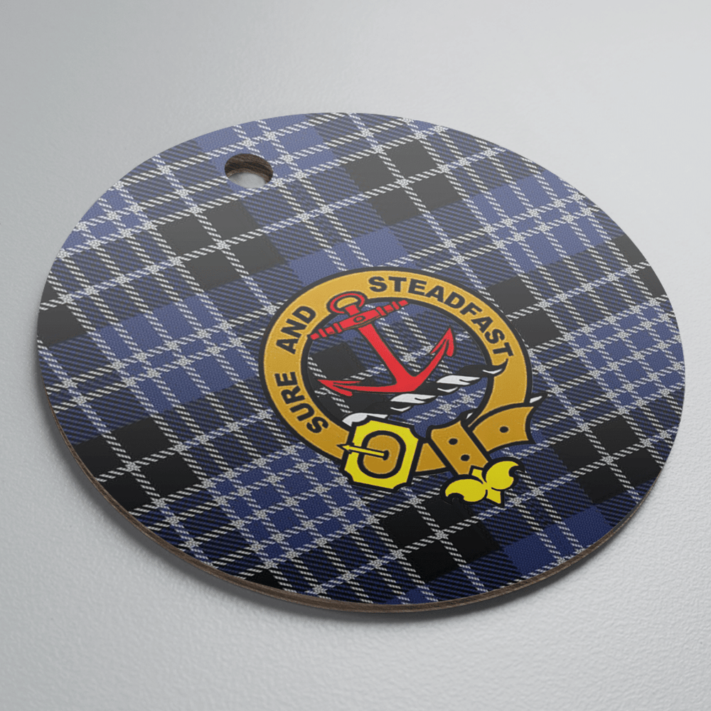 Clan Clark 1 Tartan Crest Round Ceramic Ornament AV93 Clark 1 Tartan Tartan Christmas