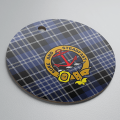 Clan Clark 1 Tartan Crest Round Ceramic Ornament AV93 Clark 1 Tartan Tartan Christmas