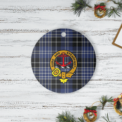 Clan Clark 1 Tartan Crest Round Ceramic Ornament AV93 Clark 1 Tartan Tartan Christmas