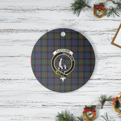 Clan Fletcher of Dunans Tartan Crest Round Ceramic Ornament OQ55 Fletcher of Dunans Tartan Tartan Christmas