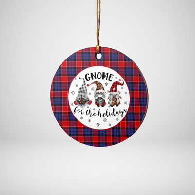 Clan Haldane 1 Tartan Tartan Crest Gnome Round Ceramic Ornament