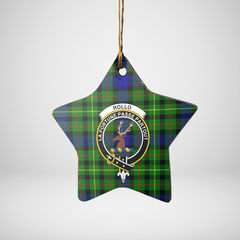 Clan Rollo Tartan Crest Star Ceramic Ornament CF86 Rollo Tartan Tartan Christmas