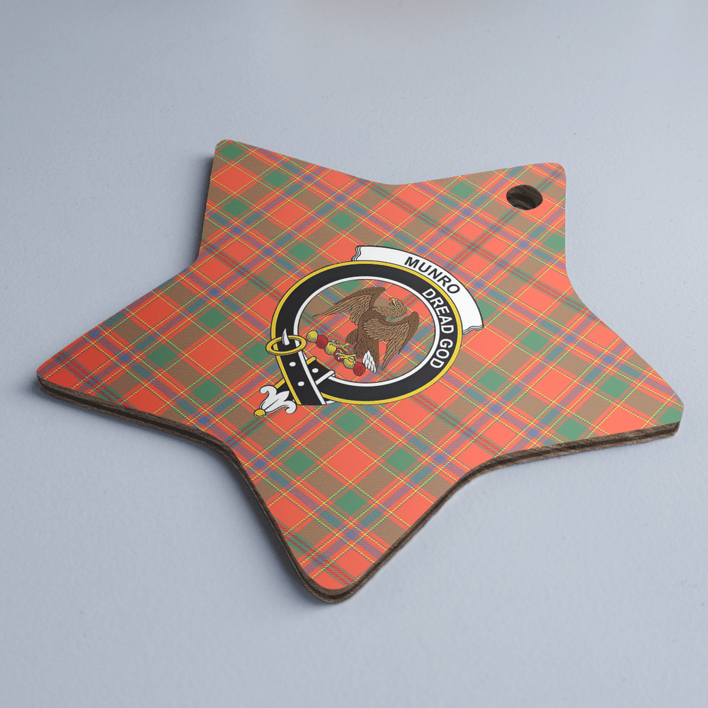Clan Munro Ancient Tartan Crest Star Ceramic Ornament XW80 Munro Ancient Tartan Tartan Christmas