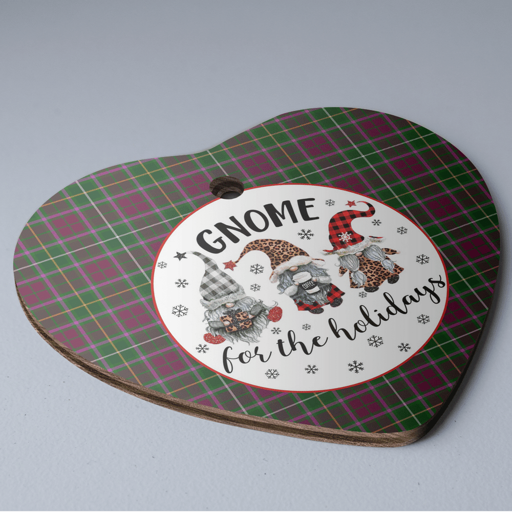 Clan Crosbie Tartan Tartan Crest Gnome Heart Ceramic Ornament YL40 Crosbie Tartan Tartan Christmas
