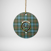 Clan Walkinshaw Tartan Crest Round Ceramic Ornament KK60 Walkinshaw Tartan Tartan Christmas