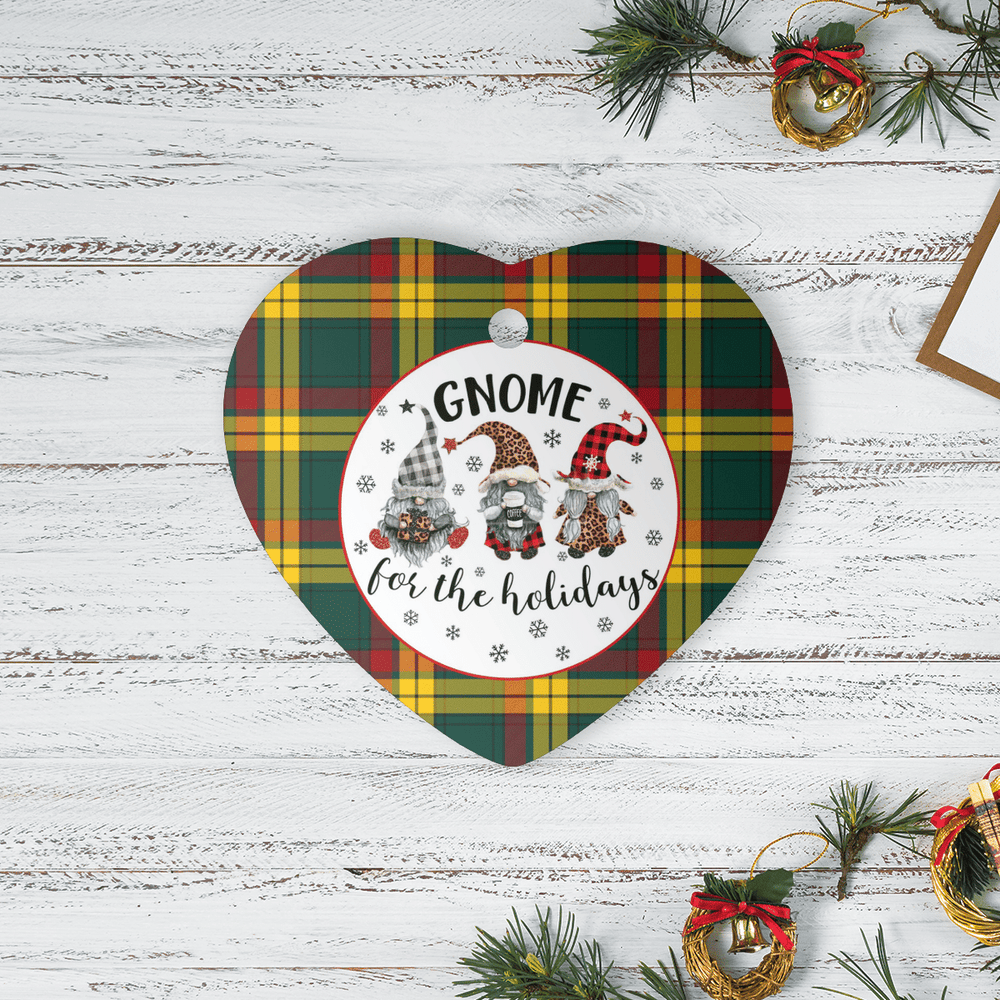 Clan MacMillan Old Modern Tartan Tartan Crest Gnome Heart Ceramic Ornament JT76 MacMillan Old Modern Tartan Tartan Christmas