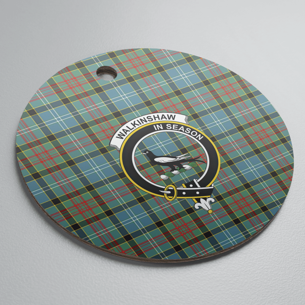 Clan Walkinshaw Tartan Crest Round Ceramic Ornament KK60 Walkinshaw Tartan Tartan Christmas