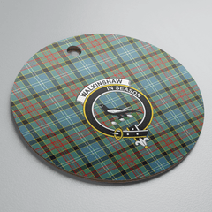 Clan Walkinshaw Tartan Crest Round Ceramic Ornament KK60 Walkinshaw Tartan Tartan Christmas