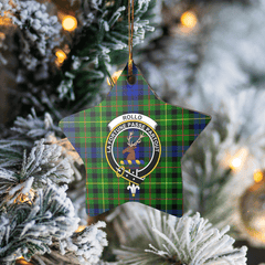 Clan Rollo Tartan Crest Star Ceramic Ornament CF86 Rollo Tartan Tartan Christmas