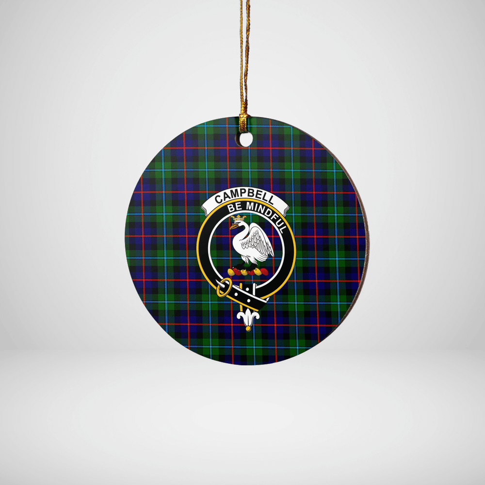 Clan Campbell of Cawdor Modern Tartan Crest Round Ceramic Ornament KD61 Campbell of Cawdor Modern Tartan Tartan Christmas