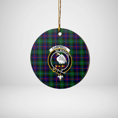 Clan Campbell of Cawdor Modern Tartan Crest Round Ceramic Ornament KD61 Campbell of Cawdor Modern Tartan Tartan Christmas