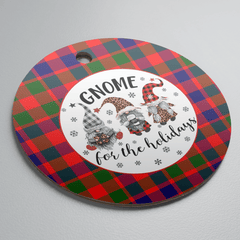 Clan Gow Modern Tartan Tartan Crest Gnome Round Ceramic Ornament CL34 Gow Modern Tartan Tartan Christmas