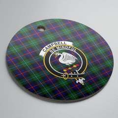 Clan Campbell of Cawdor Modern Tartan Crest Round Ceramic Ornament KD61 Campbell of Cawdor Modern Tartan Tartan Christmas
