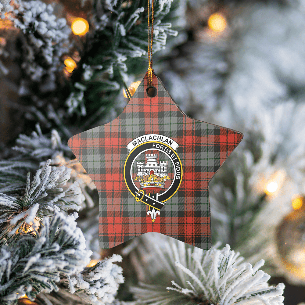 Clan MacLachlan Weathered Tartan Crest Star Ceramic Ornament DI78 MacLachlan Weathered Tartan Tartan Christmas