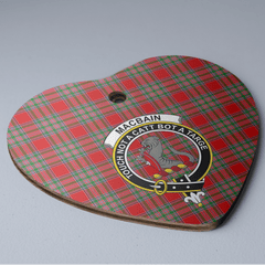 Clan MacBain Tartan Crest Heart Ceramic Ornament FD87 MacBain Tartan Tartan Christmas