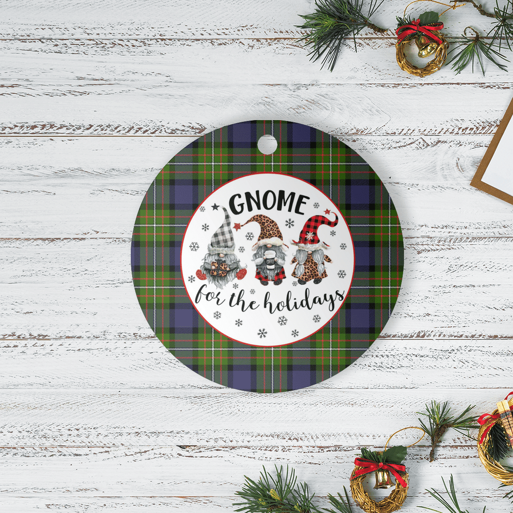 Clan Fergusson Modern Tartan Tartan Crest Gnome Round Ceramic Ornament YE21 Fergusson Modern Tartan Tartan Christmas
