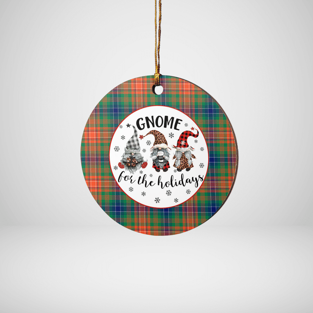 Clan Wilson Ancient Tartan Tartan Crest Gnome Round Ceramic Ornament JG78 Wilson Ancient Tartan Tartan Christmas