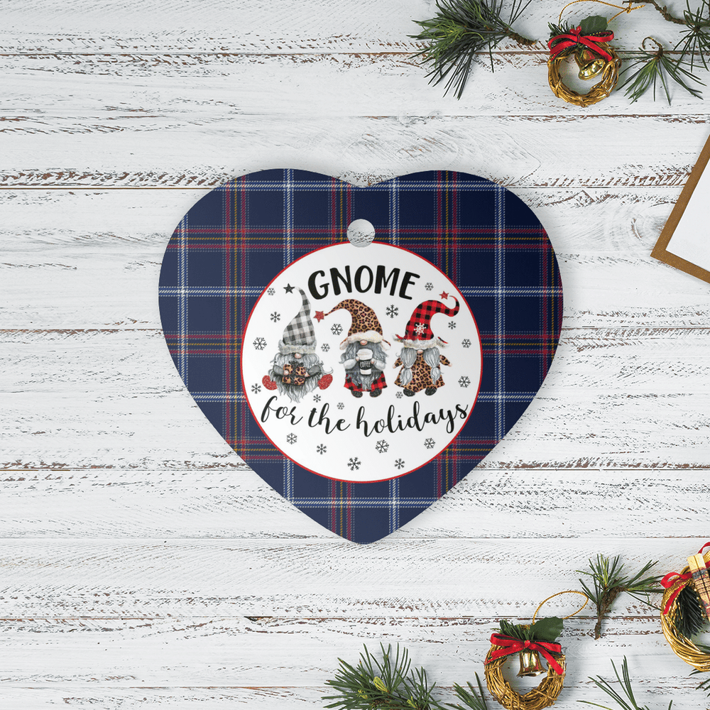 Clan Jewish Tartan Tartan Tartan Crest Gnome Heart Ceramic Ornament OG99 Jewish Tartan Tartan Tartan Christmas
