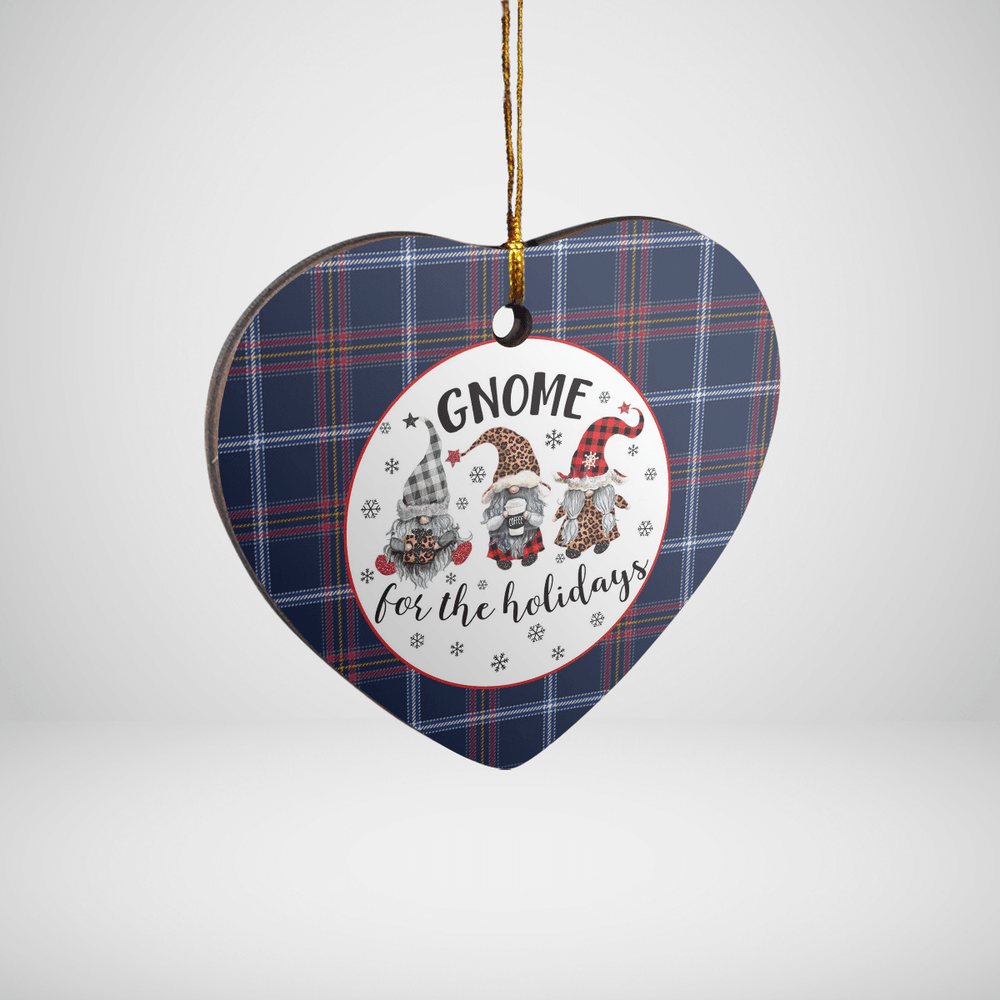 Clan Jewish Tartan Tartan Tartan Crest Gnome Heart Ceramic Ornament OG99 Jewish Tartan Tartan Tartan Christmas
