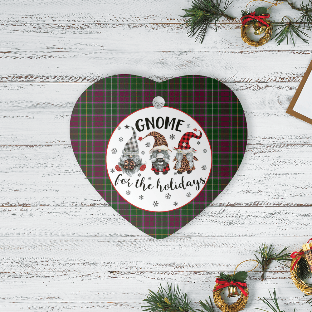 Clan Crosbie Tartan Tartan Crest Gnome Heart Ceramic Ornament YL40 Crosbie Tartan Tartan Christmas
