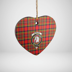 Clan Hepburn Tartan Crest Heart Ceramic Ornament NV67 Hepburn Tartan Tartan Christmas