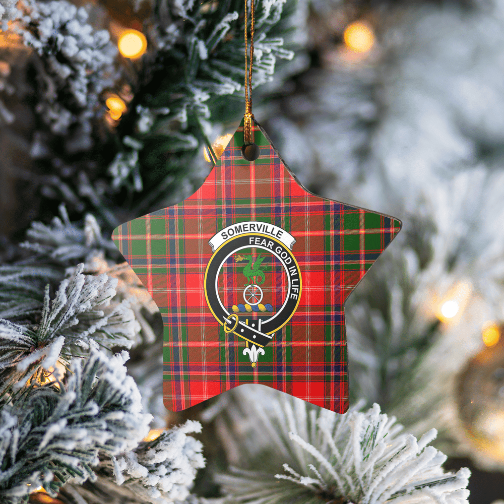 Clan Somerville Modern Tartan Crest Star Ceramic Ornament KT65 Somerville Modern Tartan Tartan Christmas