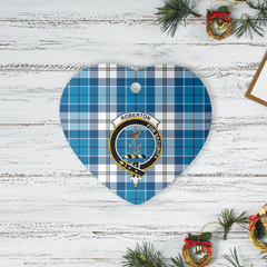 Clan Roberton Tartan Crest Heart Ceramic Ornament NY74 Roberton Tartan Tartan Christmas