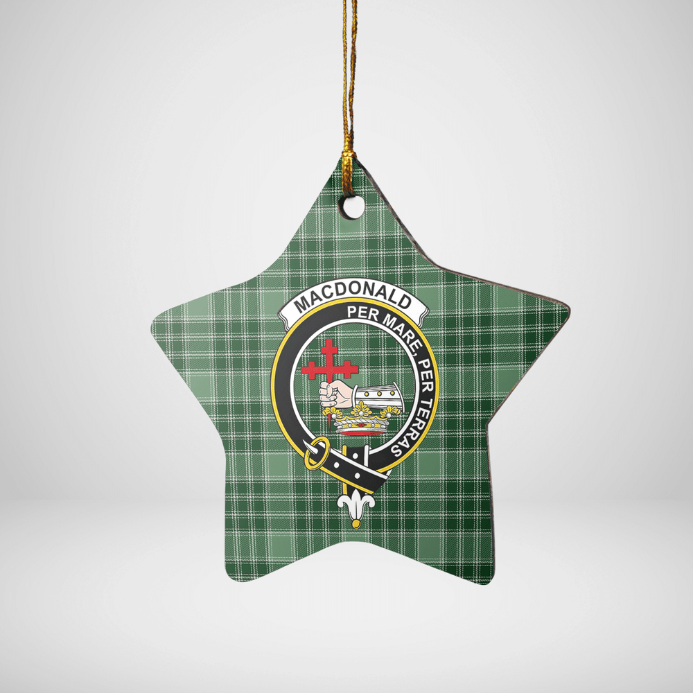 Clan MacDonald Lord of the Isles Hunting Tartan Crest Star Ceramic Ornament UT31 MacDonald Lord of the Isles Hunting Tartan Tartan Christmas
