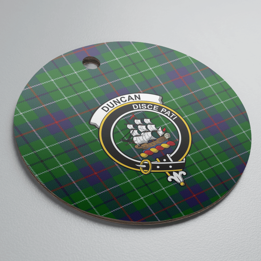 Clan Duncan Modern Tartan Crest Round Ceramic Ornament MZ98 Duncan Modern Tartan Tartan Christmas