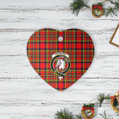 Clan Hepburn Tartan Crest Heart Ceramic Ornament NV67 Hepburn Tartan Tartan Christmas