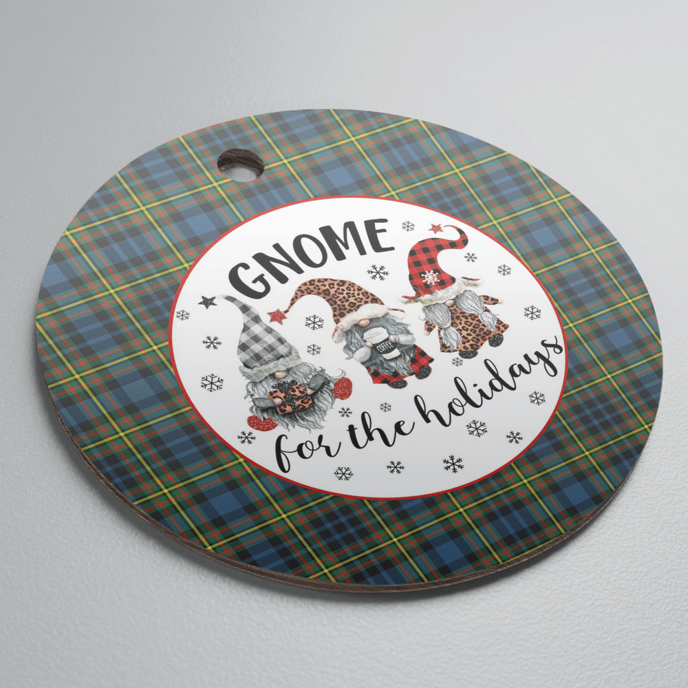 Clan MacLellan Ancient Tartan Tartan Crest Gnome Round Ceramic Ornament MY89 MacLellan Ancient Tartan Tartan Christmas