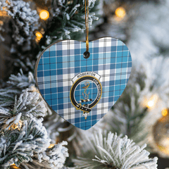 Clan Roberton Tartan Crest Heart Ceramic Ornament NY74 Roberton Tartan Tartan Christmas