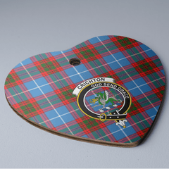 Clan Crichton District Tartan Crest Heart Ceramic Ornament OP50 Crichton District Tartan Tartan Christmas