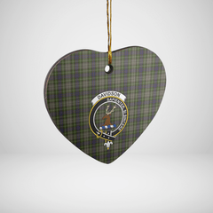 Clan Davidson Tulloch Dress Tartan Crest Heart Ceramic Ornament RD56 Davidson Tulloch Dress Tartan Tartan Christmas