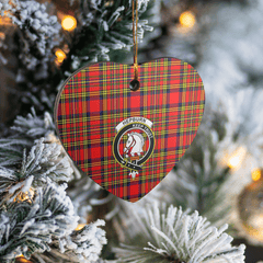 Clan Hepburn Tartan Crest Heart Ceramic Ornament NV67 Hepburn Tartan Tartan Christmas