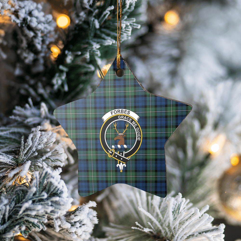 Clan Forbes Ancient Tartan Crest Star Ceramic Ornament LX32 Forbes Ancient Tartan Tartan Christmas