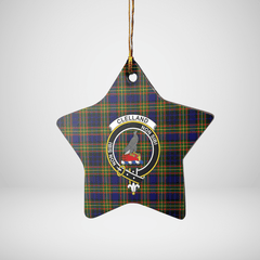 Clan Clelland Modern Tartan Crest Star Ceramic Ornament WS54 Clelland Modern Tartan Tartan Christmas