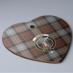 Clan MacRae Hunting Weathered Tartan Crest Heart Ceramic Ornament AU27 MacRae Hunting Weathered Tartan Tartan Christmas