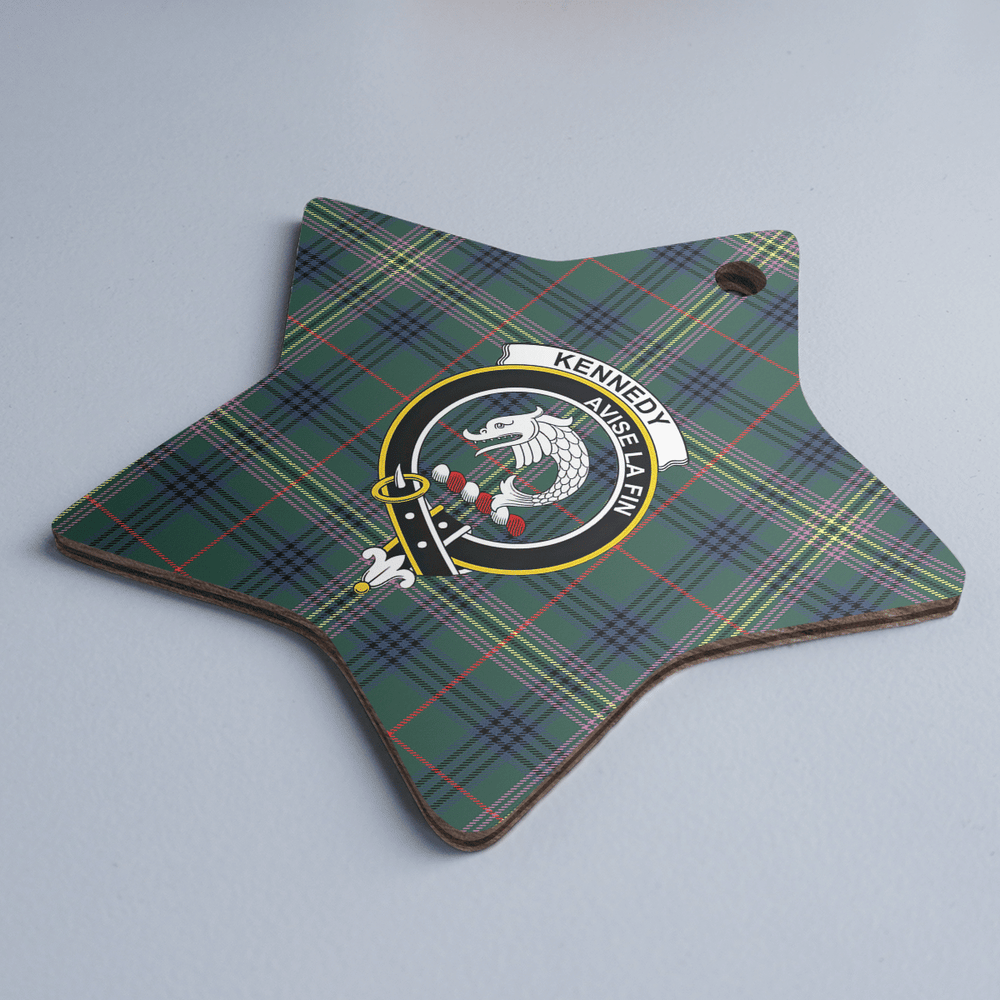 Clan Kennedy Modern Tartan Crest Star Ceramic Ornament AO38 Kennedy Modern Tartan Tartan Christmas