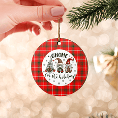 Clan Duke of Rothesay Modern Tartan Tartan Crest Gnome Round Ceramic Ornament FA63 Duke of Rothesay Modern Tartan Tartan Christmas