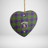Clan Whitefoord Tartan Crest Heart Ceramic Ornament TY57 Whitefoord Tartan Tartan Christmas