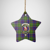 Clan Whitefoord Tartan Crest Star Ceramic Ornament UW74 Whitefoord Tartan Tartan Christmas